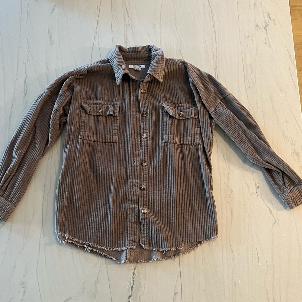 Brown Corduroy Button Down Shirt Size: XS